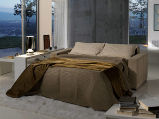 Divano modello Fiore, letto aperto