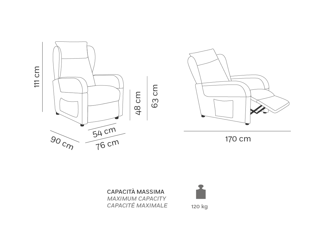Karol Poltrona Relax - Scheda Tecnica