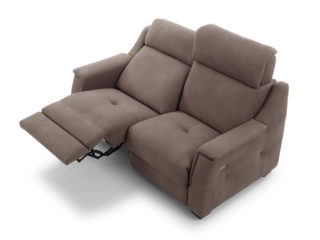 Divano Relax modello Zoe, schienale e poggiapiedi aperti