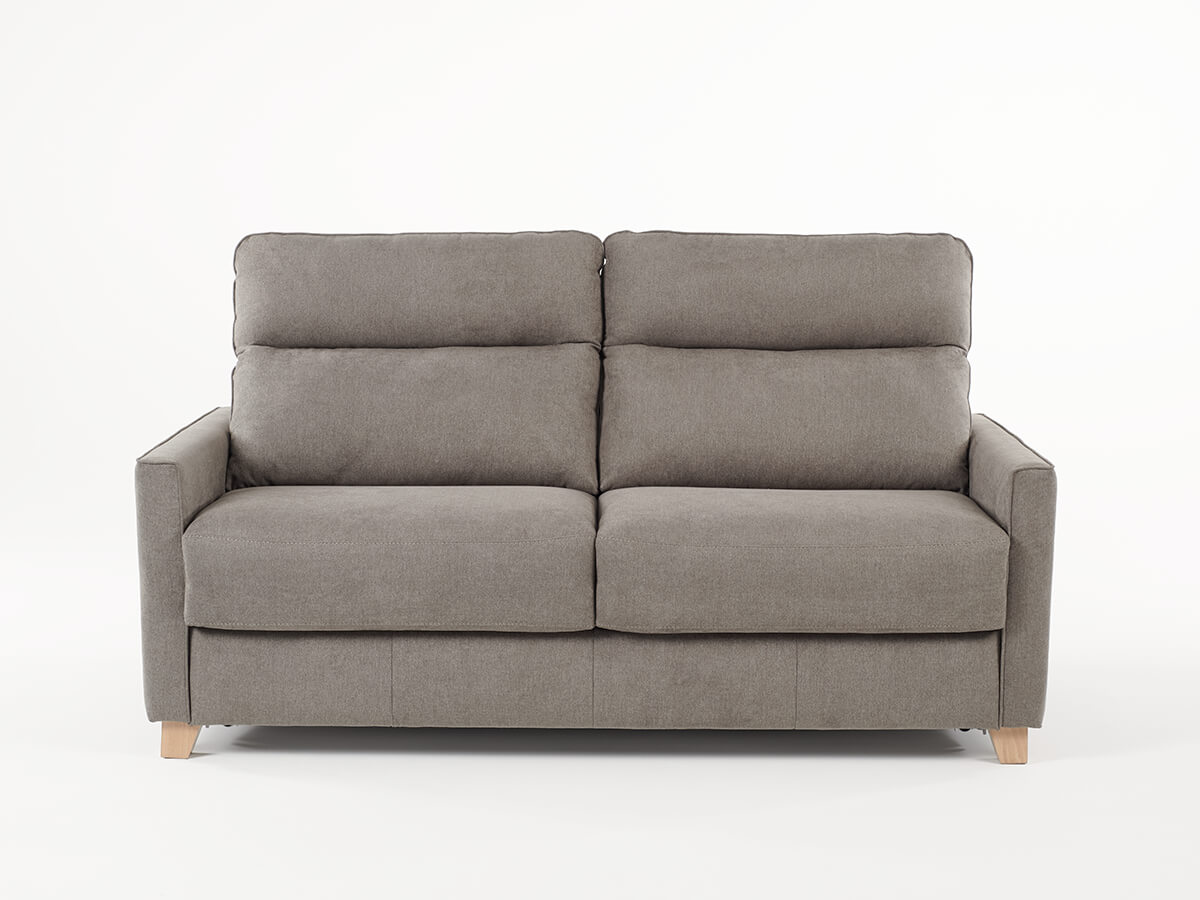 BOGART Bracciolo Class 7, 3 Posti Letto Materasso ENGEL 140x196h17, PIEDE COL.NATURALE in tessuto QUEENS COL.ASH