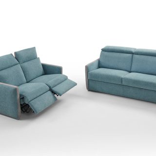 Divano Jill, poggiapiedi regolabili