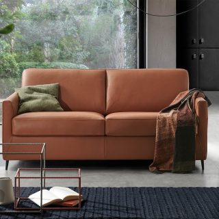 Divano Letto Teo in pelle
