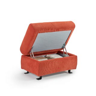 Divano letto Perla, pouf contenitore aperto