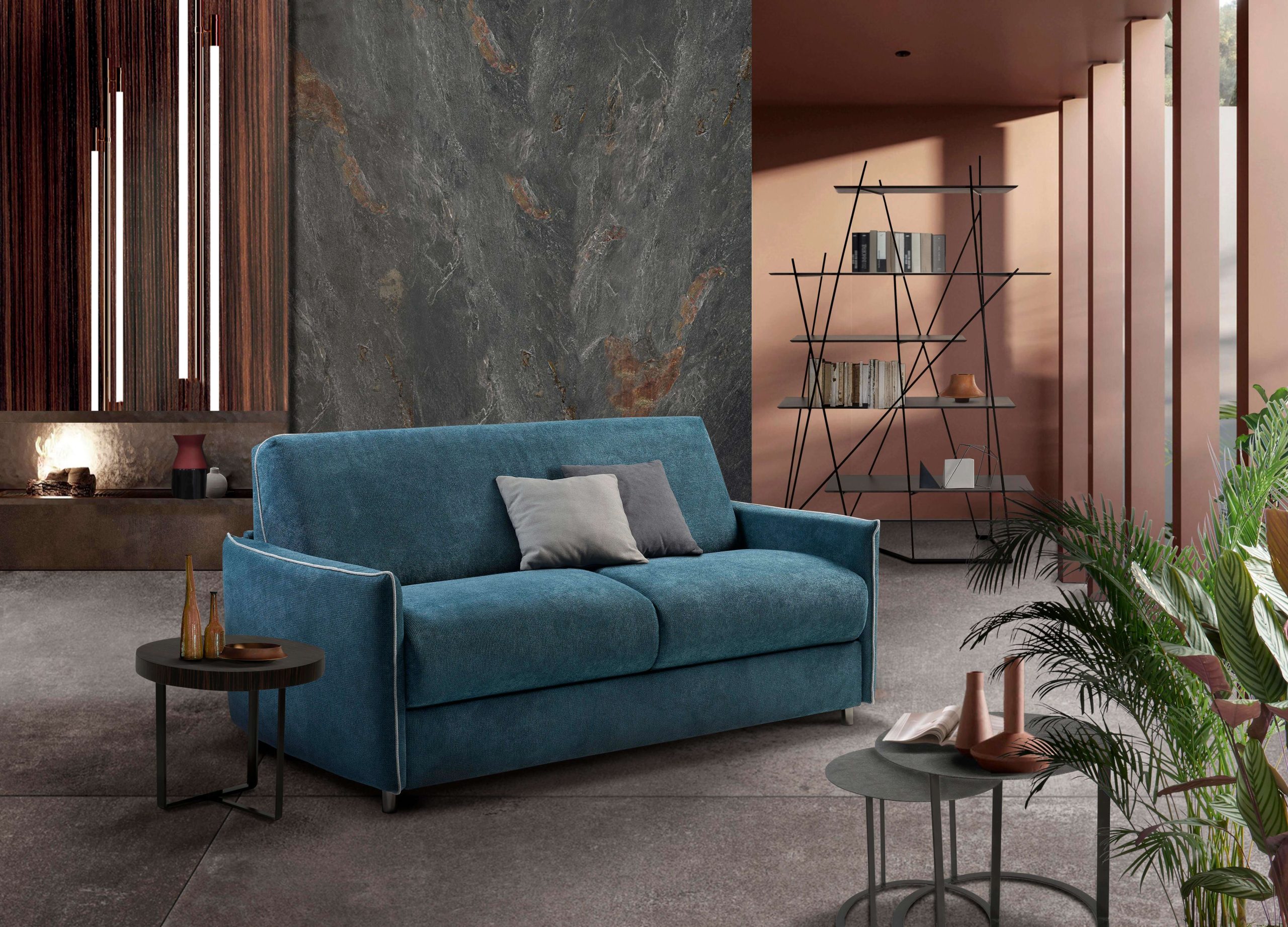 GIOTTO 3 POSTI LETTO MAT. ENGEL 140X196H17, RIVESTIMENTO TESS. ROMEO COL.13 E FILETTO ROMEO COL.17