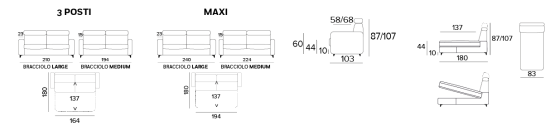 divano letto william misure